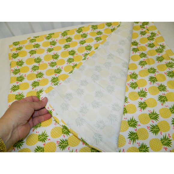 Yellow Pineapple Print Cotton Napkins 20" 100% Cotton Set Of 4 - Picture 5 of 8